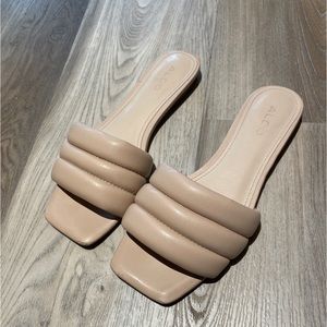 Nude ALDO Goani puffy mule sandal